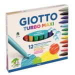 Giotto Turbo Maxi Πλενόμενοι Μαρκαδόροι Ζωγραφικής Χονδροί σε 12 Χρώματα