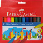 Faber-Castell Jumbo Πλενόμενοι Μαρκαδόροι Ζωγραφικής Χονδροί σε 12 Χρώματα