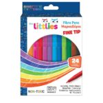 The Littlies Fibre Pens Πλενόμενοι Μαρκαδόροι Ζωγραφικής Λεπτοί σε 24 Χρώματα
