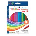 The Littlies Fibre Pens Πλενόμενοι Μαρκαδόροι Ζωγραφικής Λεπτοί σε 12 Χρώματα